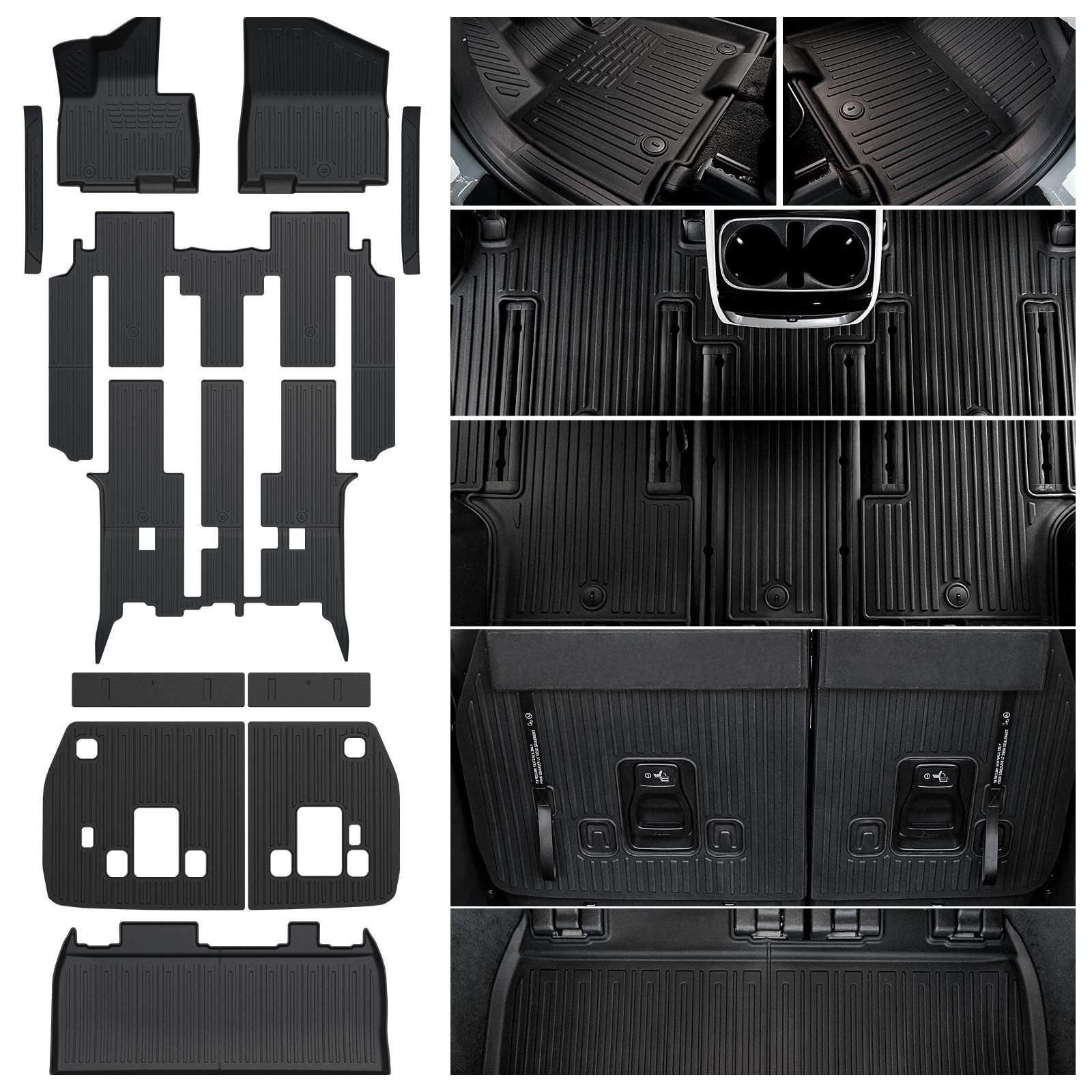 Floor Mats Set for 2022-2025 2026 Kia Carnival (Gas Only), All Weather TPE Ba…