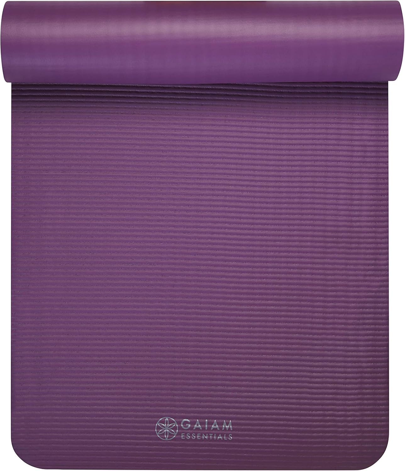 Yoga Mat, Pilates & Exercise Mat, Thick 2/5″ (10mm) Workout Mat with Easy-Cinch