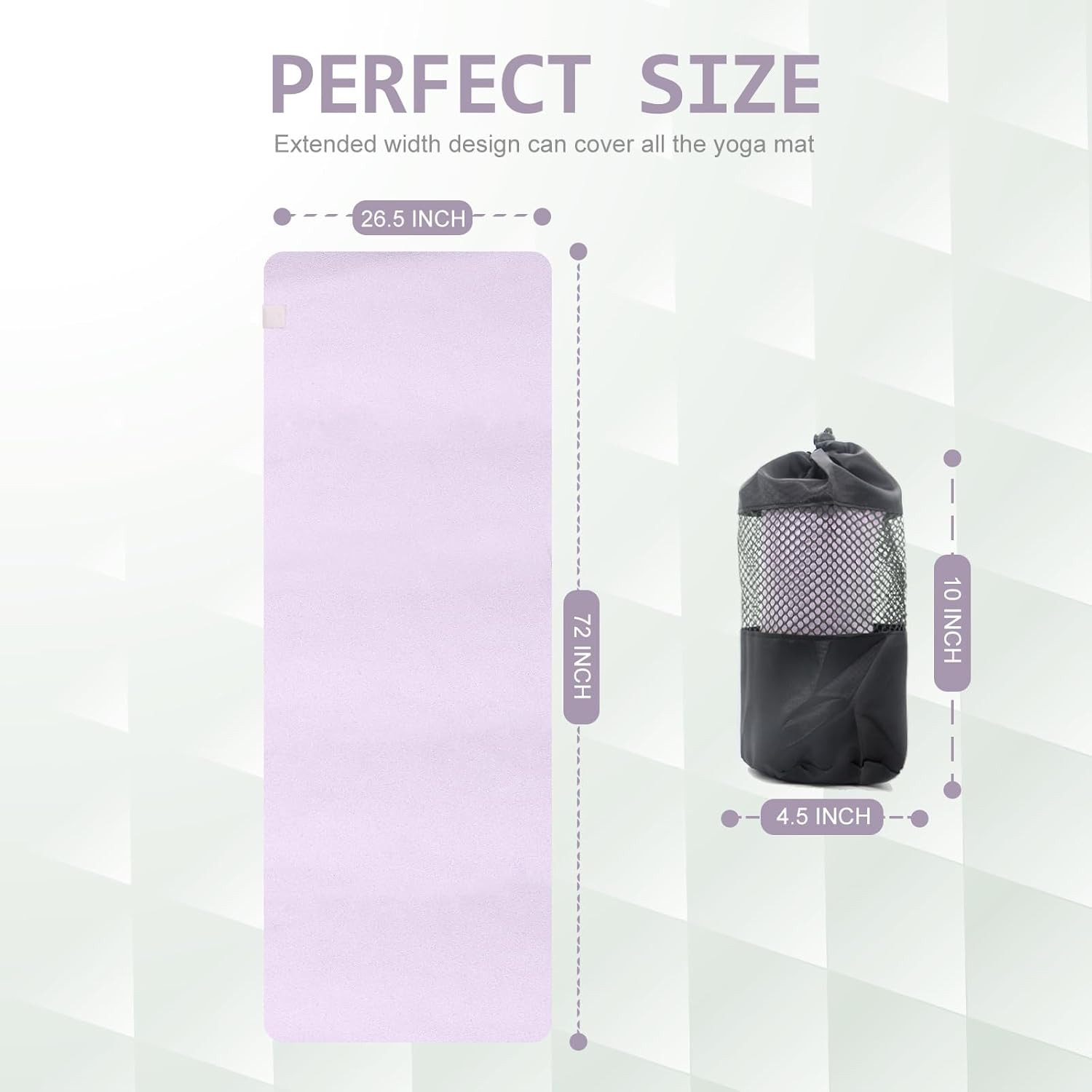 Hot Yoga Towel, Super Absorbent Yoga Mat Towel Soft Suede Microfiber Non-Slip To