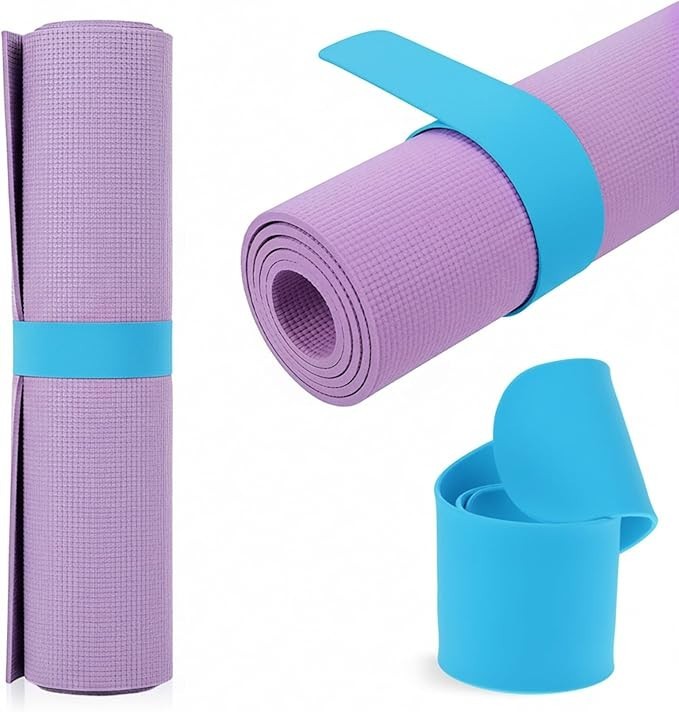 Yoga Mat Strap, One Snap Yoga Mat Slap Band for Keep Mats Tightly Rolled, Elasti