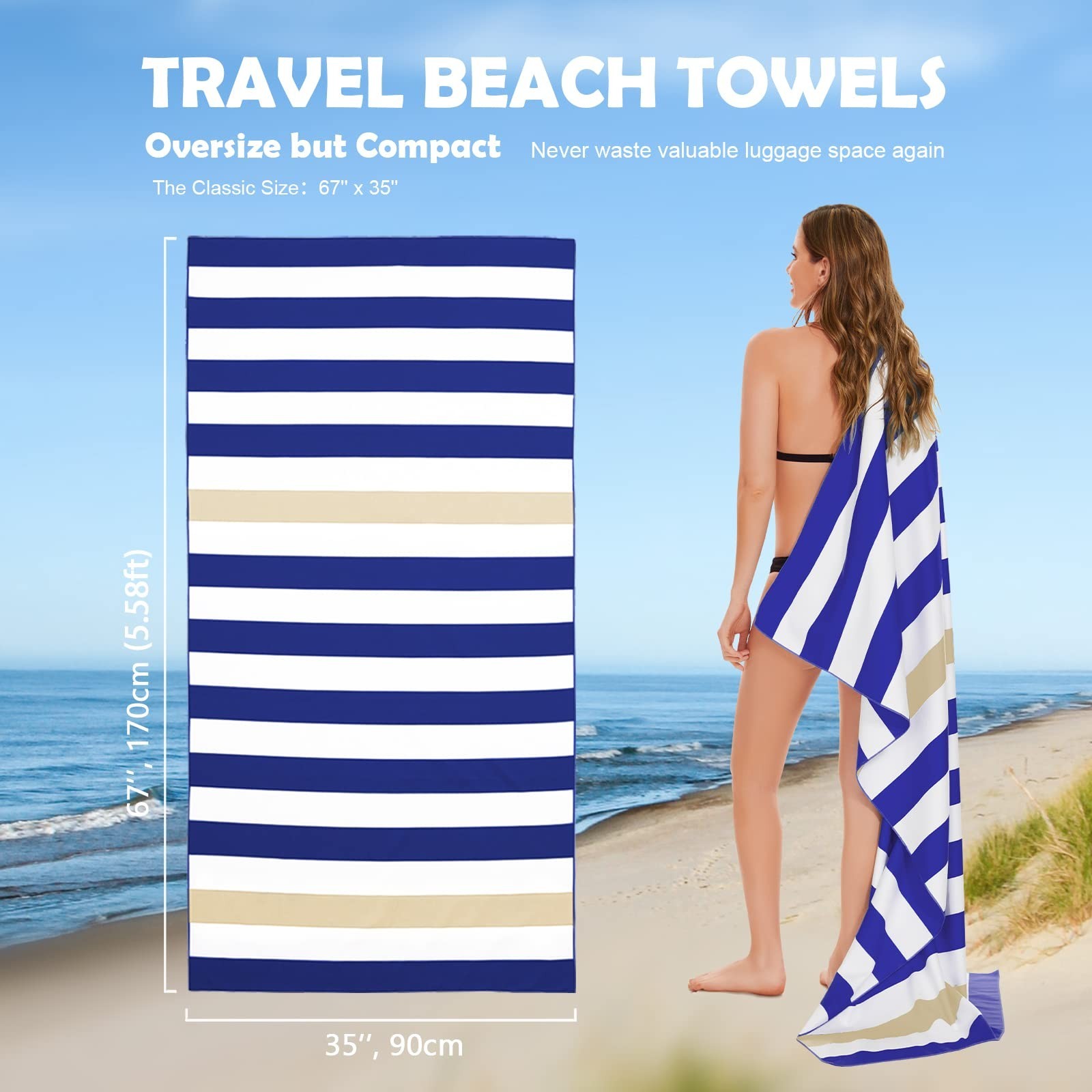 Your Choice Microfiber Beach Towel, Sand-Free Quick Dry Travel Towel, Oversiz…