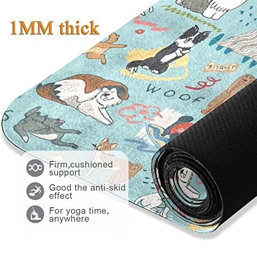 Non-Slip Yoga Mat for Dogs – Natural Rubber Fitness Mat for Home Workout, Pilate
