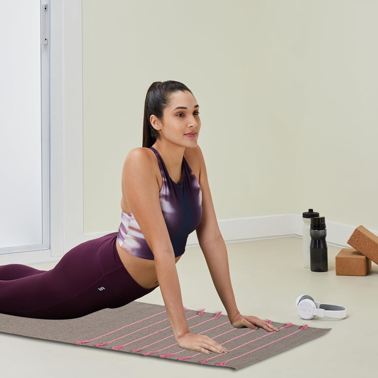 Yoga Mat Thick Organic Cotton Training Stretching Fitness Workout Pilates Rugs