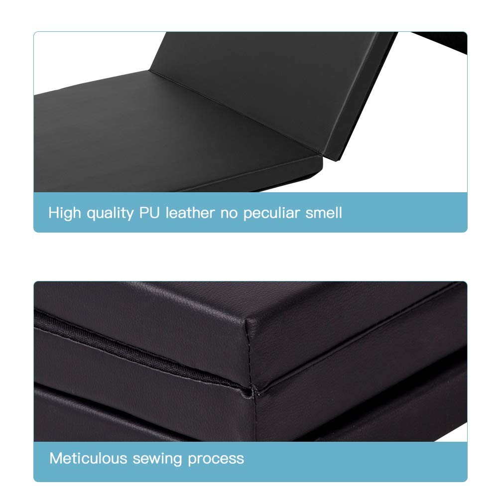 Exercise Mat 2’x6’x1.6″ Gymnastics 3 Folding 2*6FT, Black