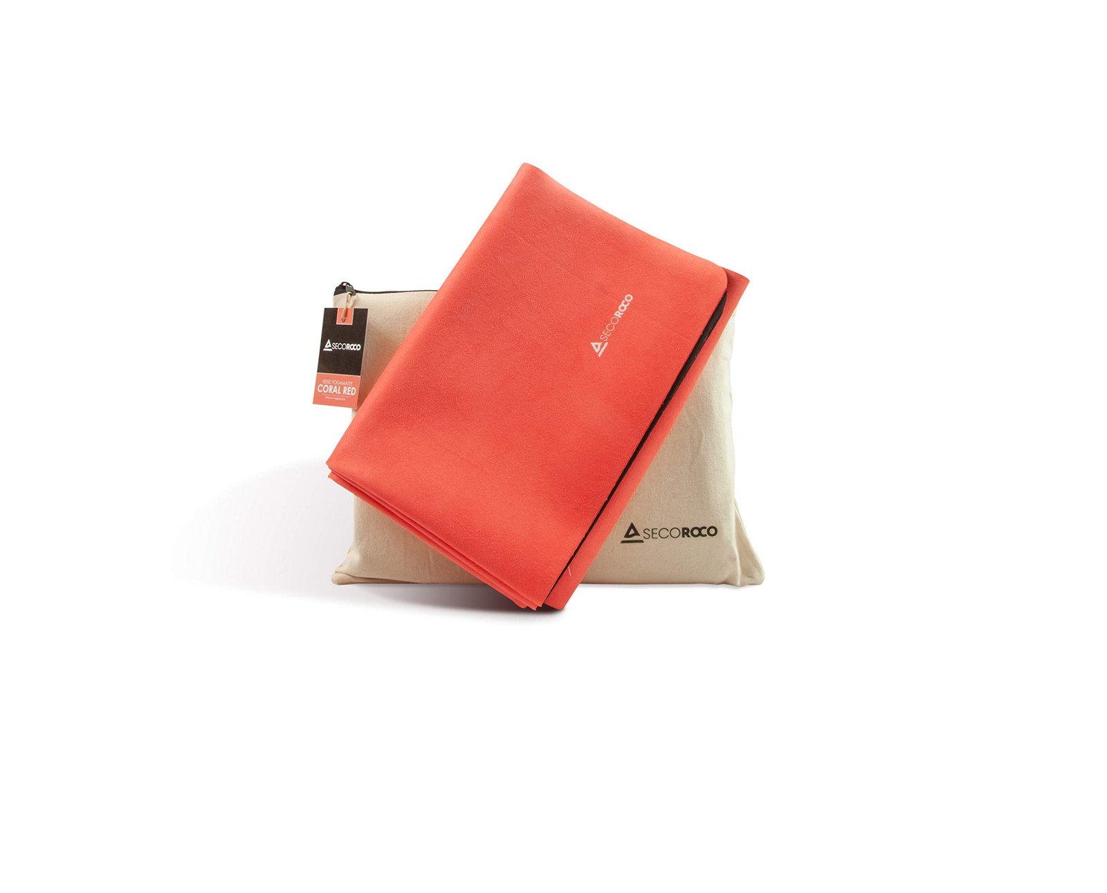 Travel Yoga Mat “Coral Red” Natural Rubber Vegan & Non Slip Eco &…