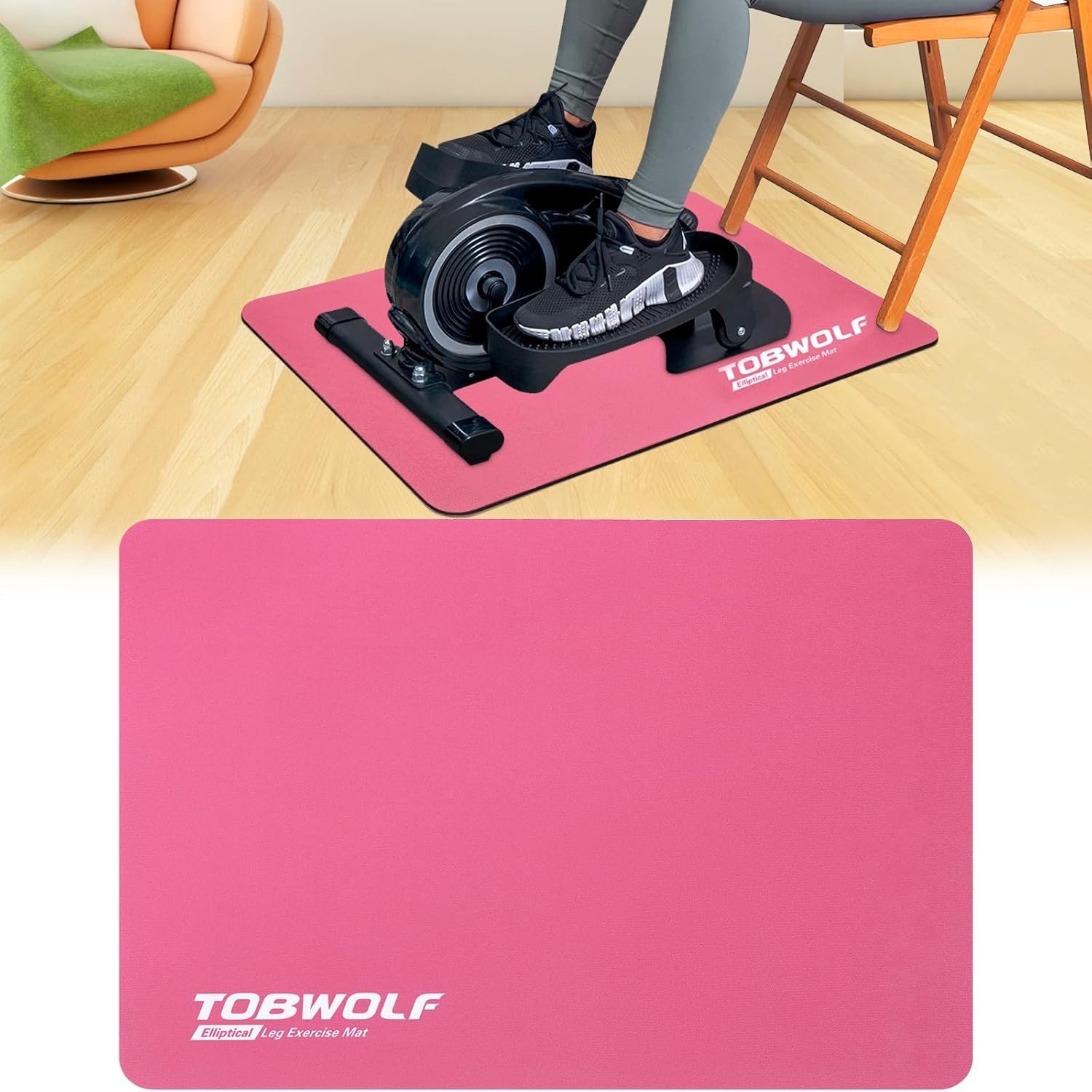 Stability-Enhancing Non-Slip Mat for Electric Seated Foot Pedal Exerciser, 23.6″