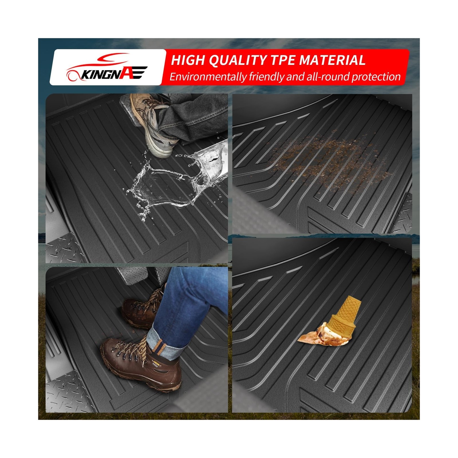 Floor Mats Compatible with 2018-2026 Freightliner Cascadia TPE All Weather Gu…