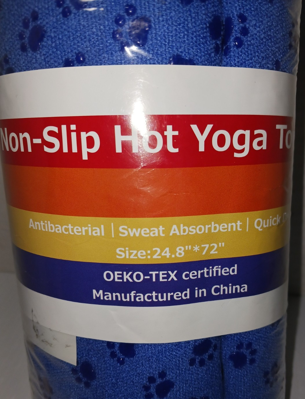 Non-Slip AntiBacterial Hot Yoga Towel Mat Cover Yoga & Pilates 24.8 X 72″ CUTE!