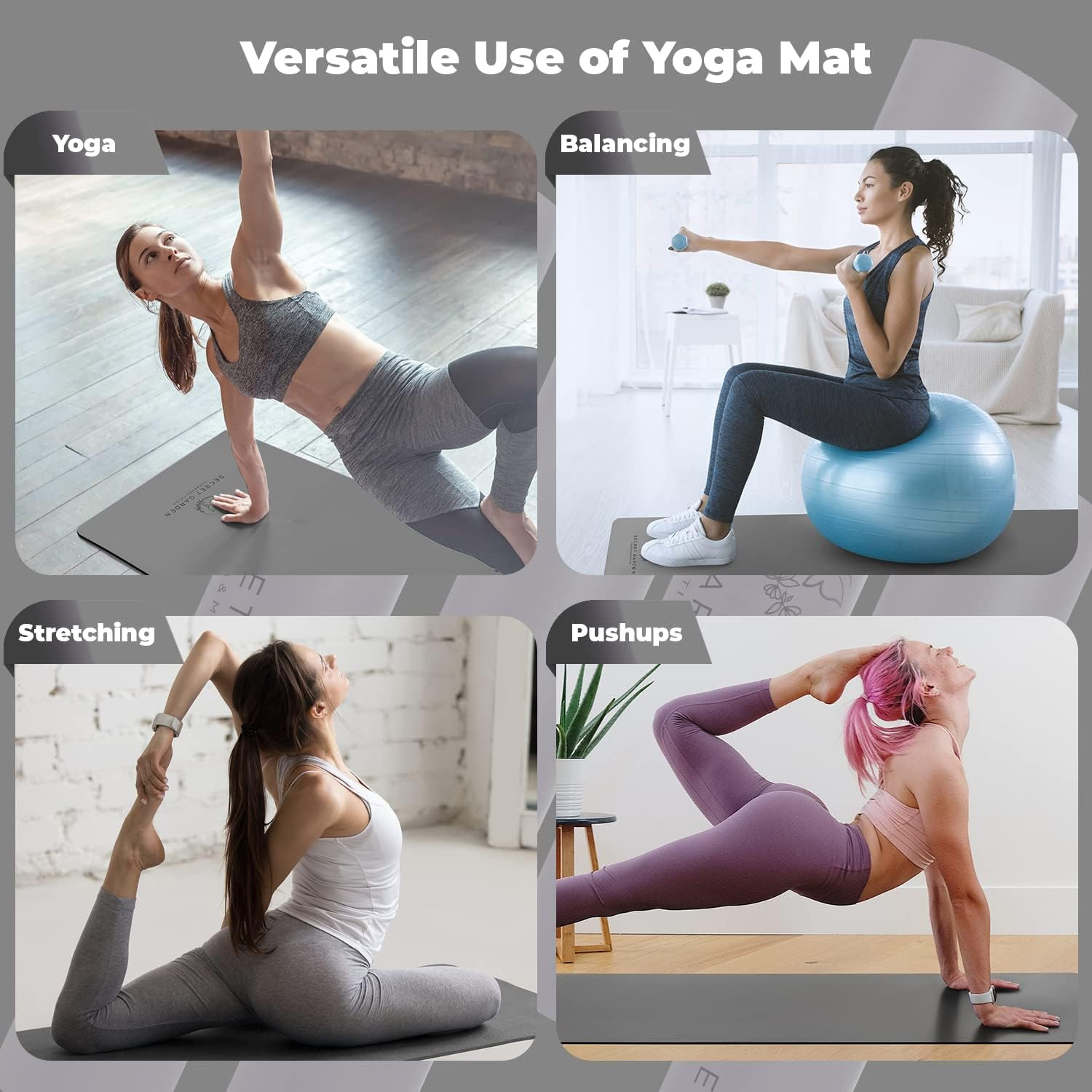 Blossom Non-Slip Yoga Mat – 5mm Thick for Yoga, Pilates & Meditation
