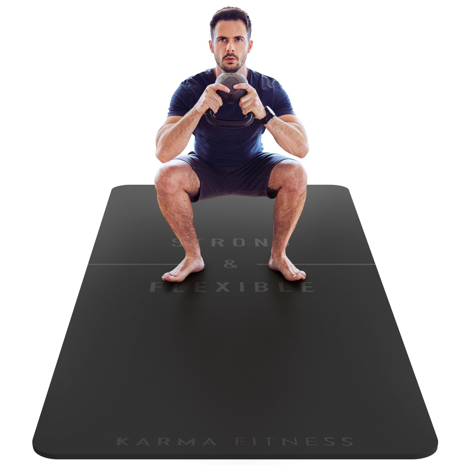 Large Exercise Mat – Extra Thick 10mm Workout Mat (72″x32″) – Non-Sl