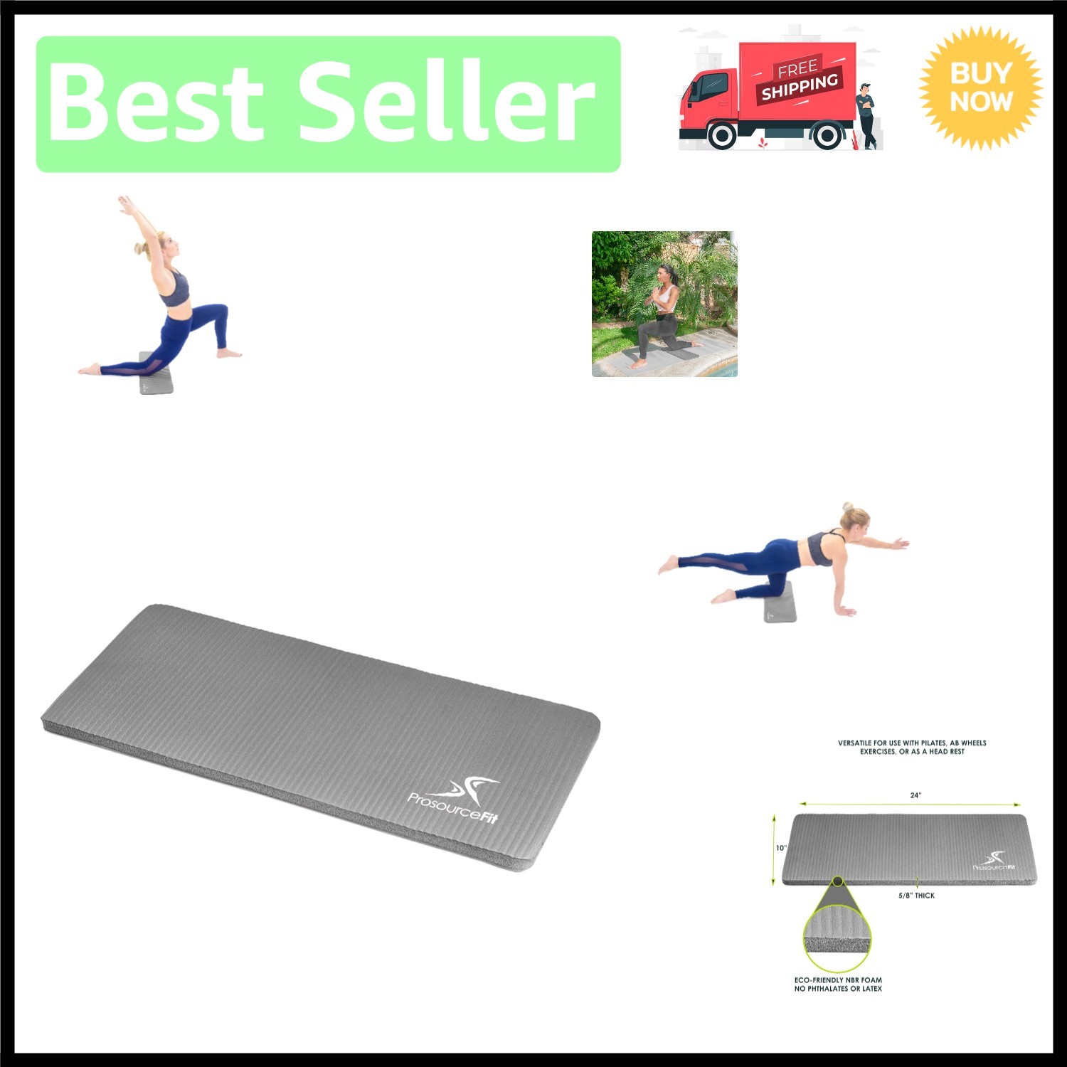 Portable Extra Thick 15mm NBR Yoga Knee Pad – Ideal for Joint Protection