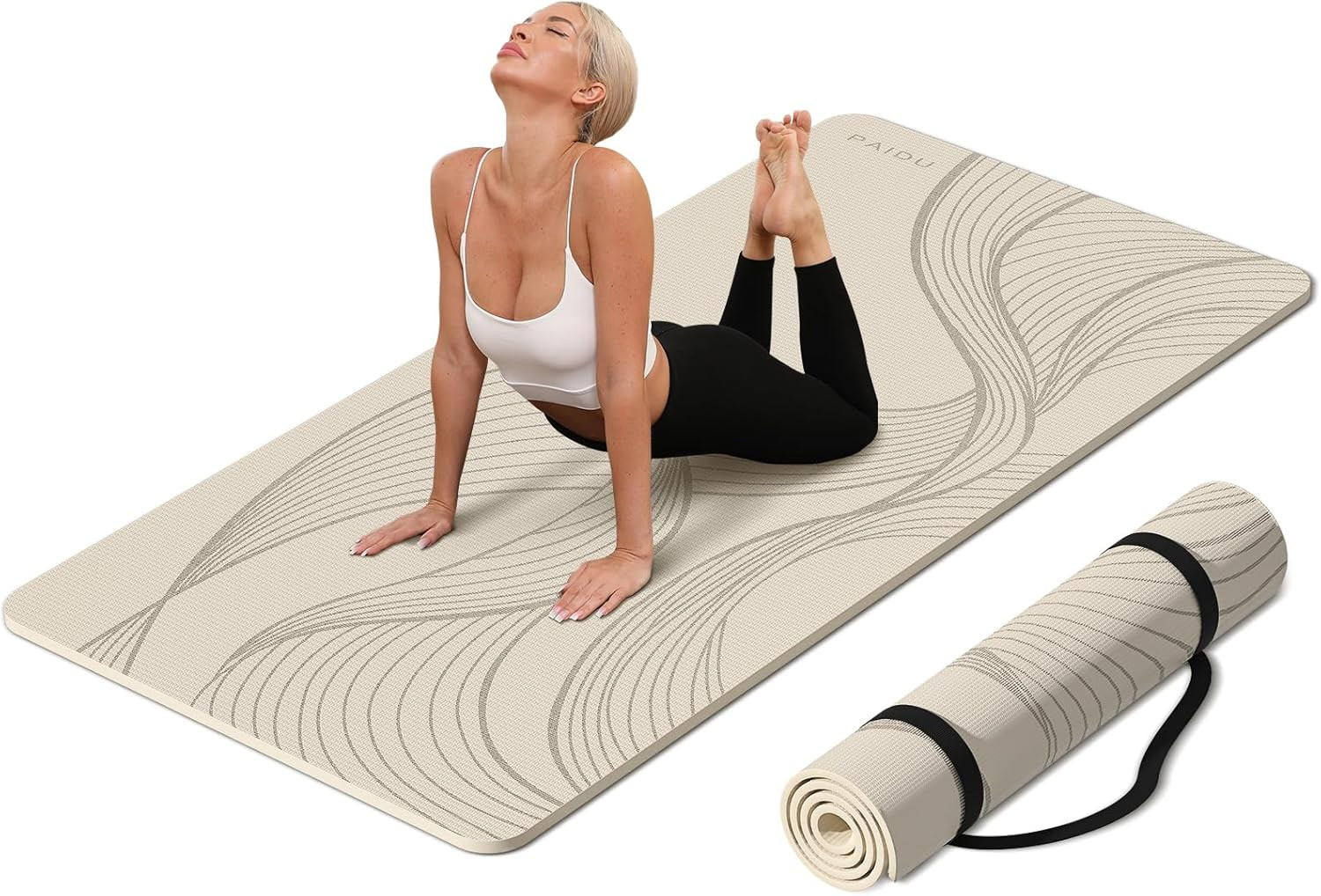 Large Yoga Mat-72’X36’X0.4’ Extra Width ＆ Thick,Comfortable,Non-Slip Exercise Ma