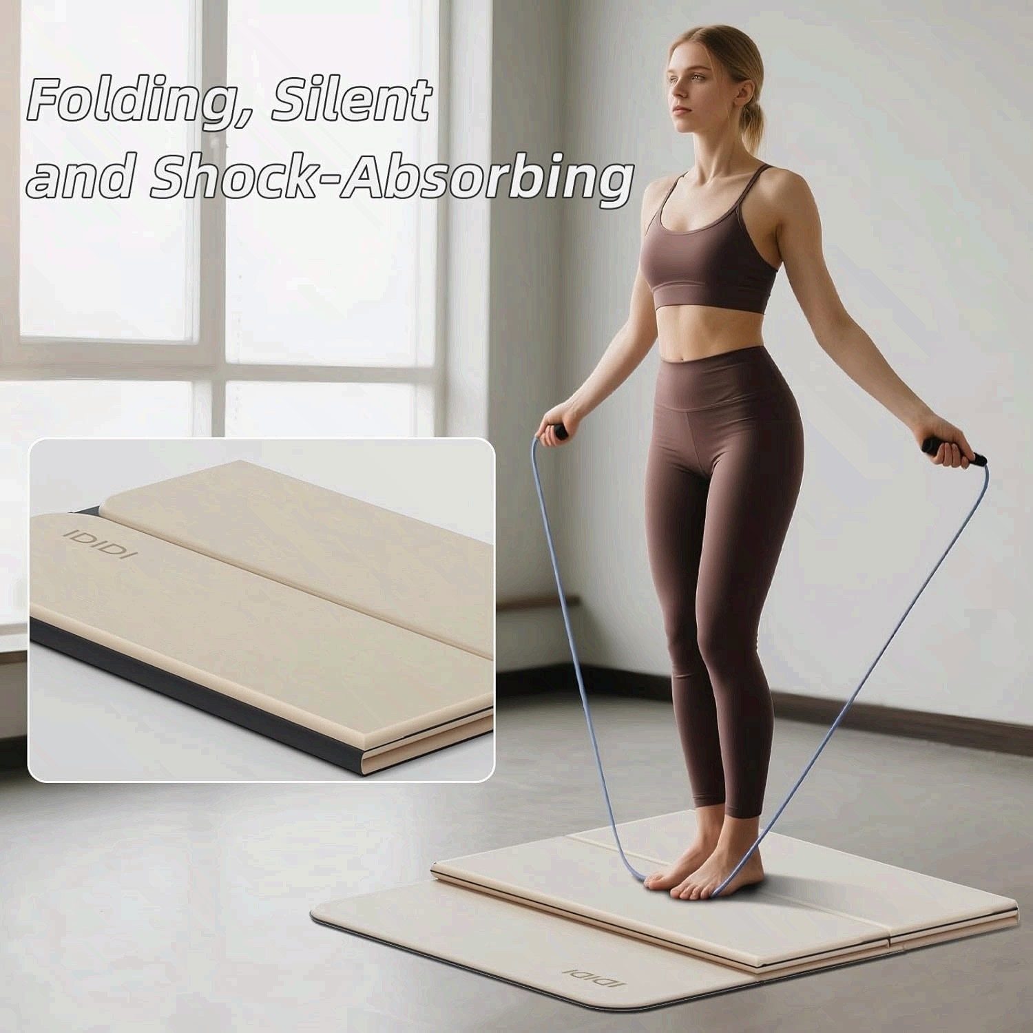 Foldable Yoga Mat Extra Thick 0.32 Inches – POE Material Exercise Mat