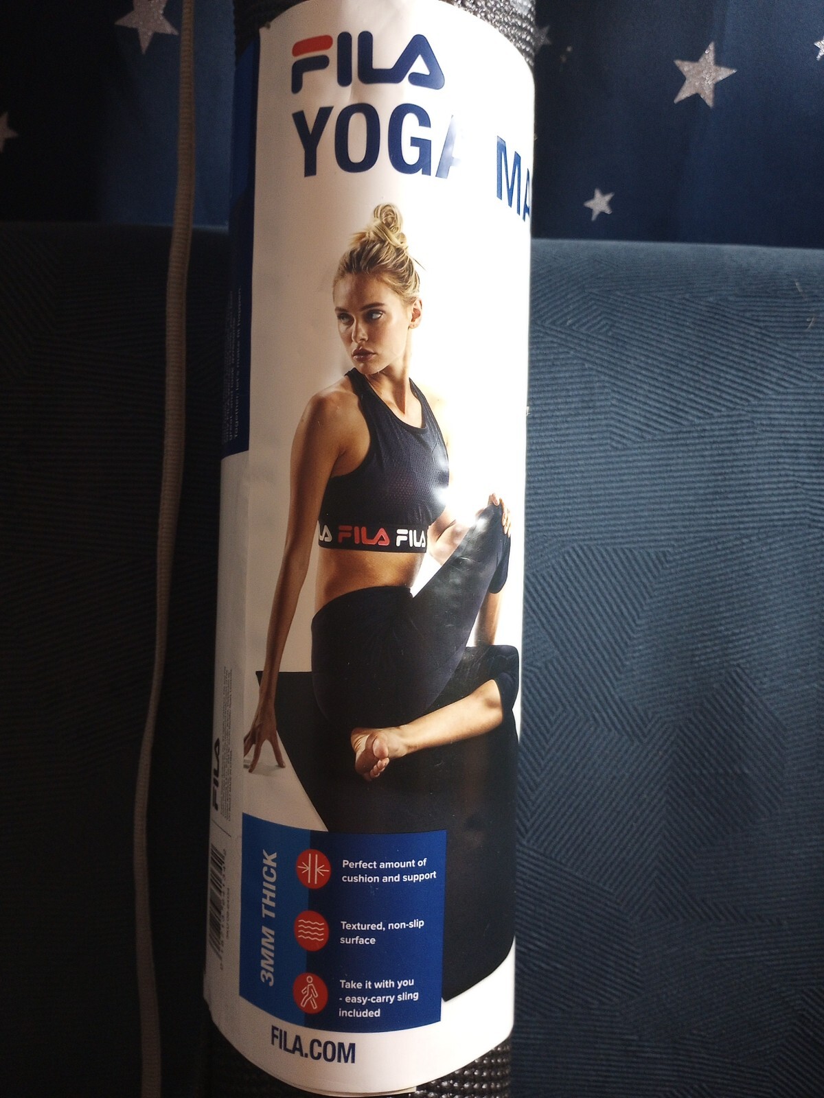 Fila 3mm Thick Yoga Mat + P90X Yoga Block + On-The-Go Reusable Cooling Towel
