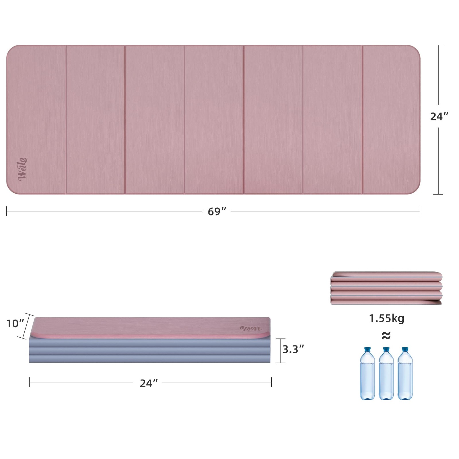 1/2inch Extra Thick Foldable Yoga Mat with SGS Certified Odourless POE Materi…