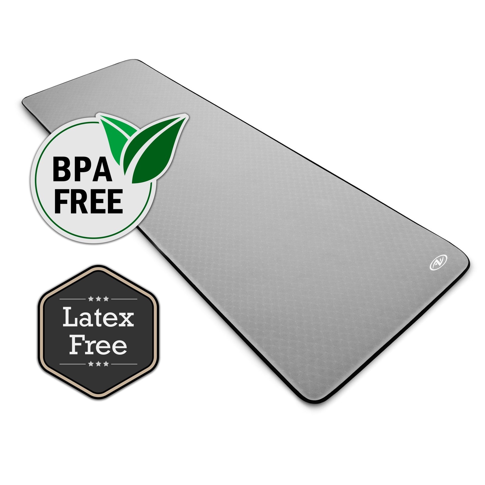 Deluxe High Density Foam Yoga & Fitness Mat 8mm Thick 72″ x 24″ 1 Count Grey