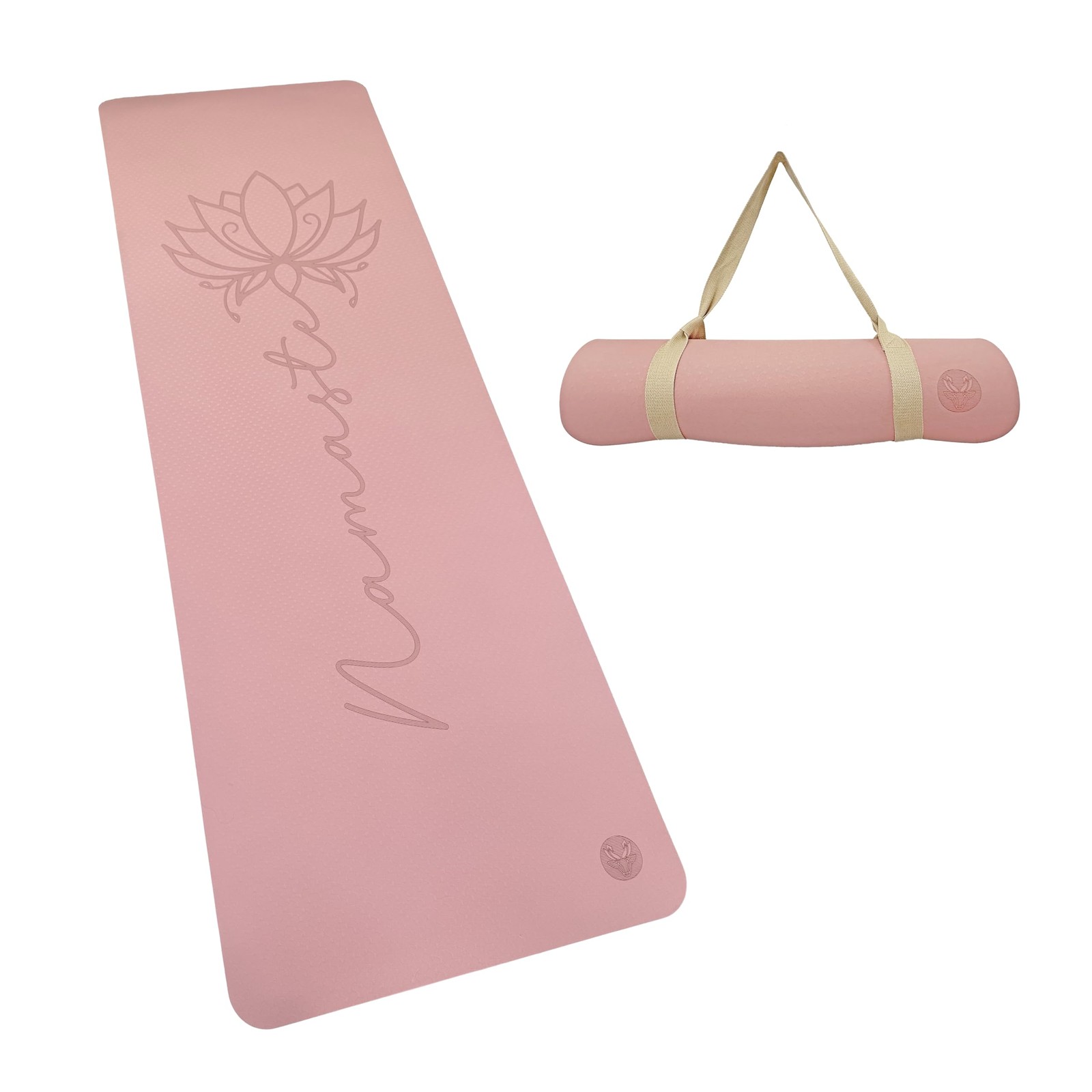 Non Slip TPE Yoga Mat 6mm Thick with Carrying Strap, Lightweight Exercise Mat…