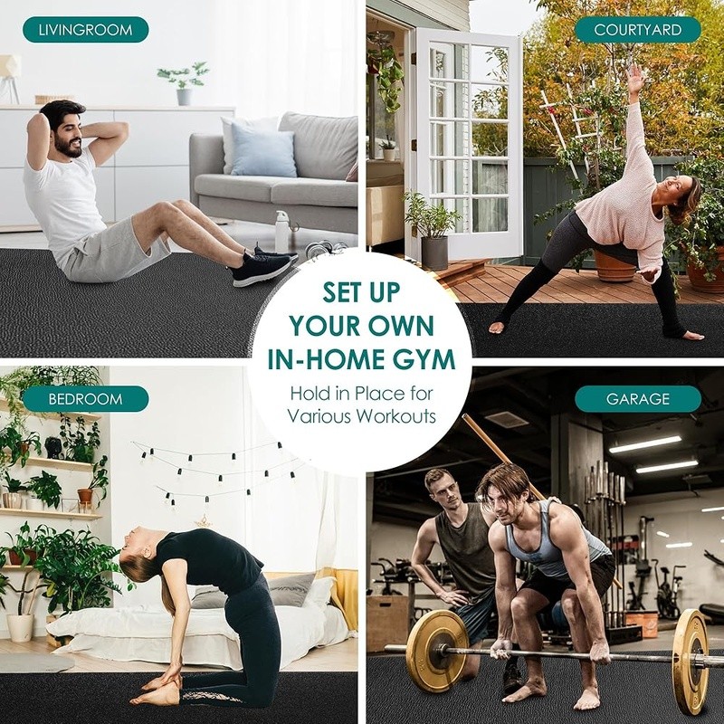 Large Non-Slip Workout Mat Home Gym Cardio Strength Training Exercise Mat New