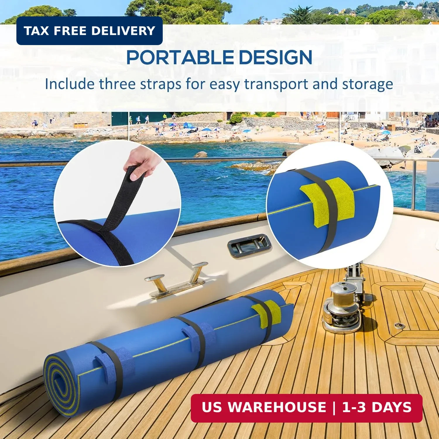Soozier 9′ x 6′ Lily Pad Floating Mat for Lake, 3-Layer Tear-Resistant XPE Foam