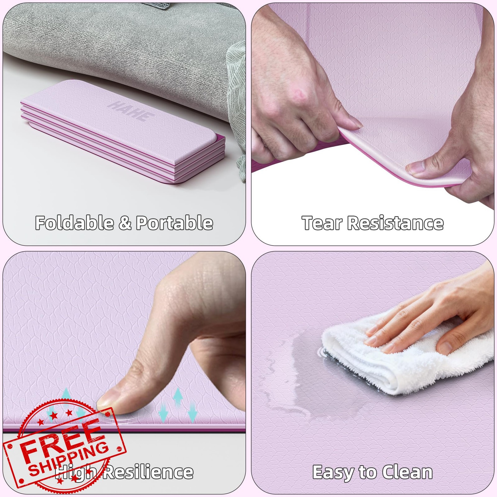 hahe Yoga Mat Deep Pink Light Pink