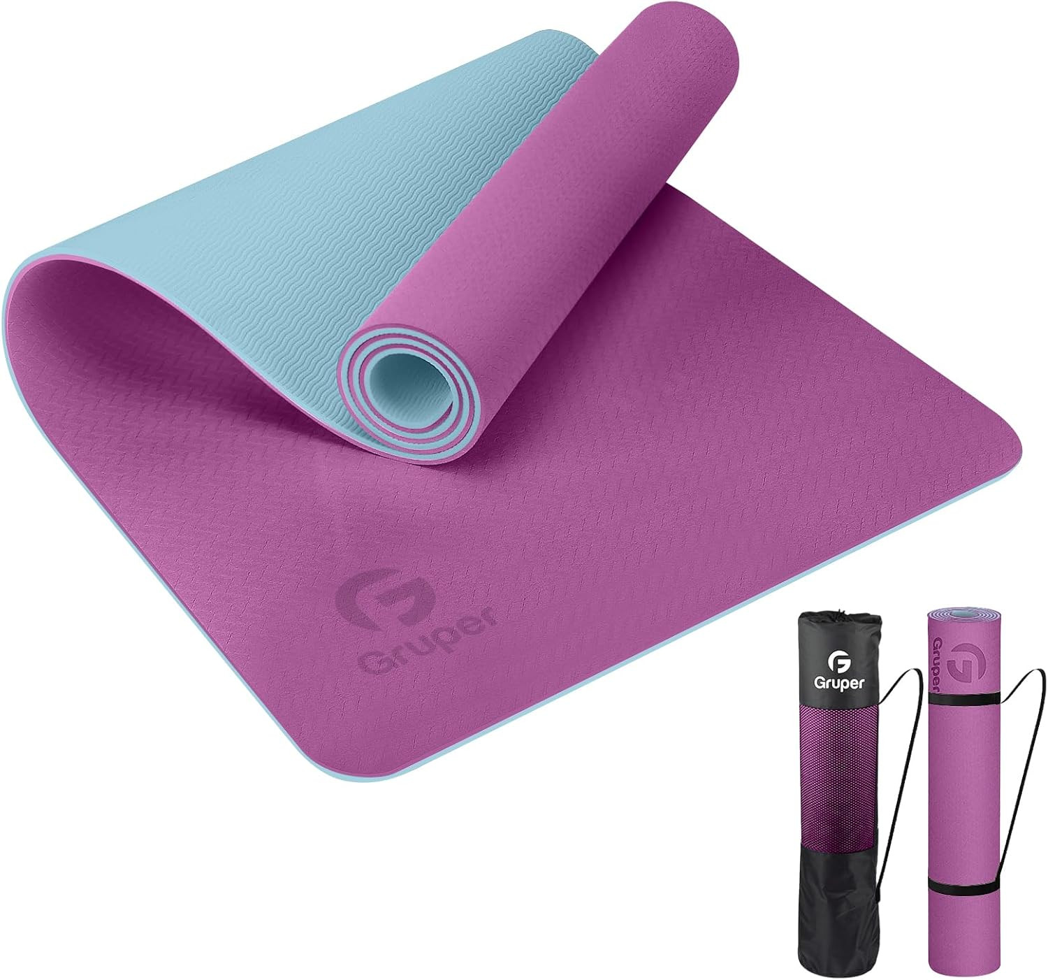 Yoga Mat Non-Slip Eco Friendly Exercise Fitness Mat w/ Carry Strap Home Gym