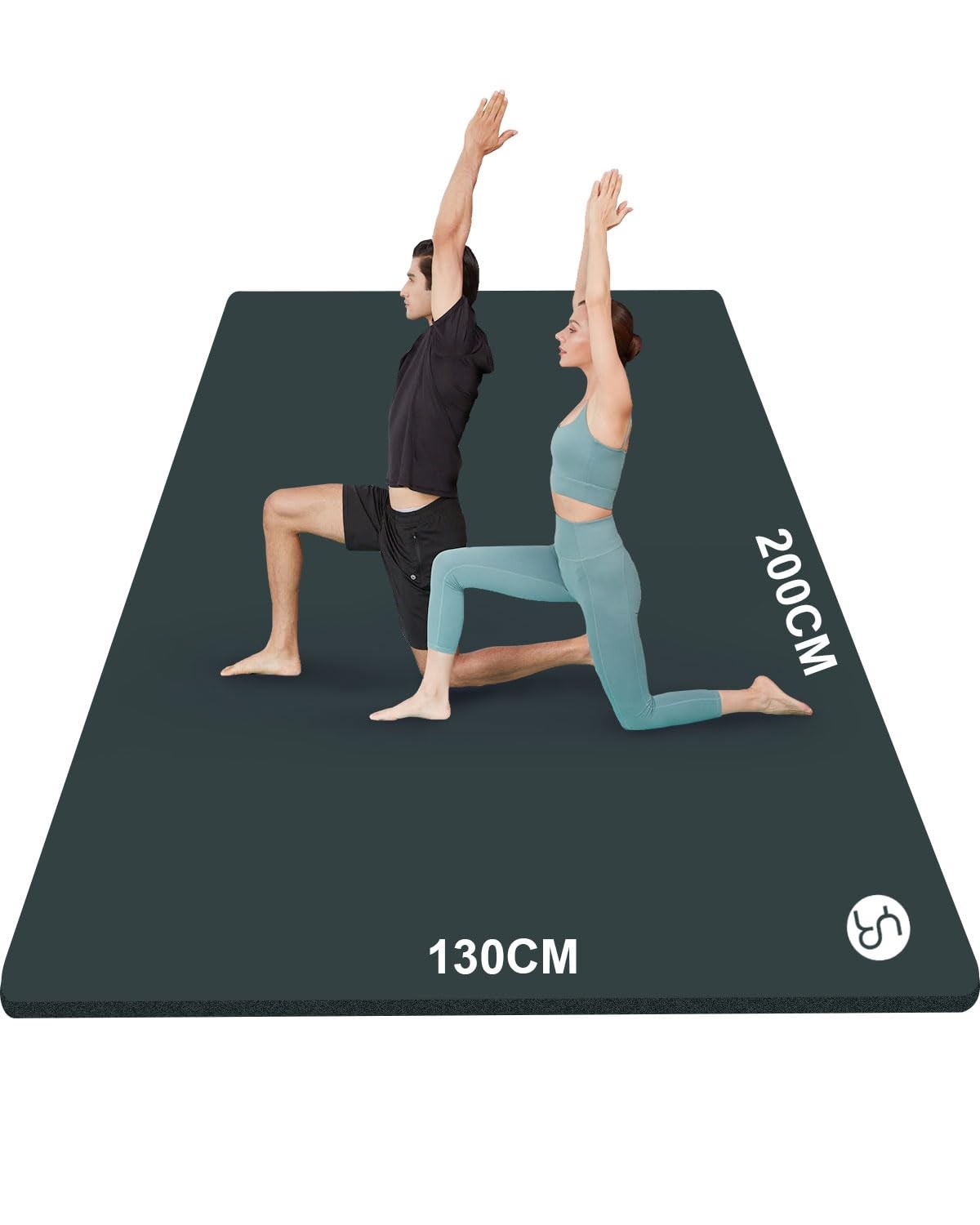 Yoga Mat XXL 200×130×2cm Fitness Mat Extra Large Wide Sports Mat NBR Extrad…