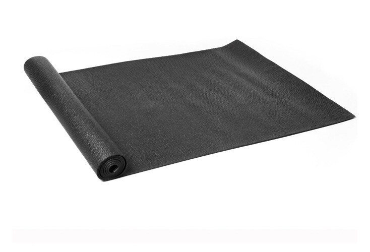 Athletic Works PVC Yoga Mat, 3mm, Dark Gray, 68inx24in, Non Slip, Cushioning for