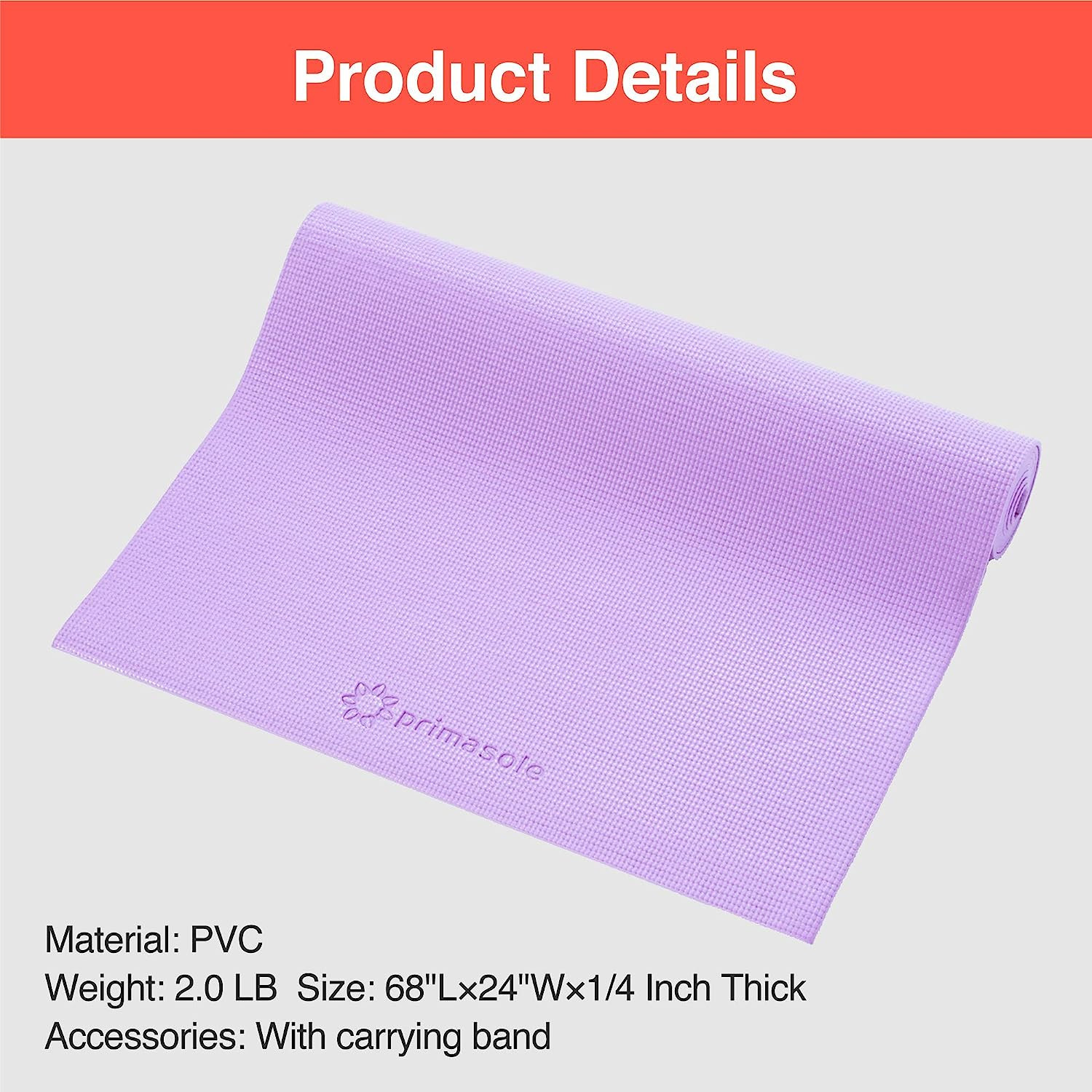 Yoga Mat with Carry Strap for Yoga Pilates Fitness and Floor Workout at Home and