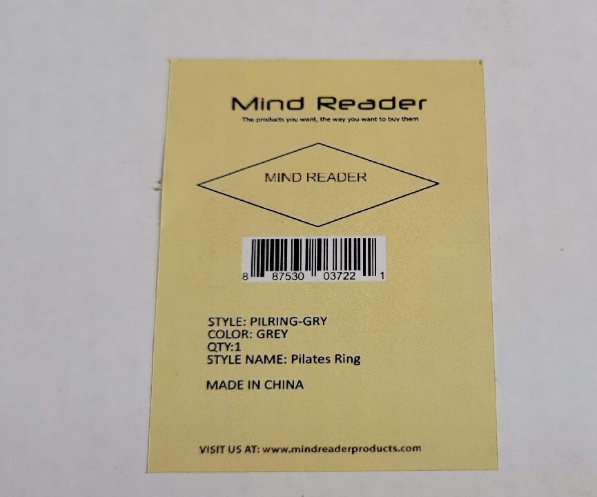MIND READER Yoga / Pilates Ring 15-1/2″H x 17″W x 17″D Gray