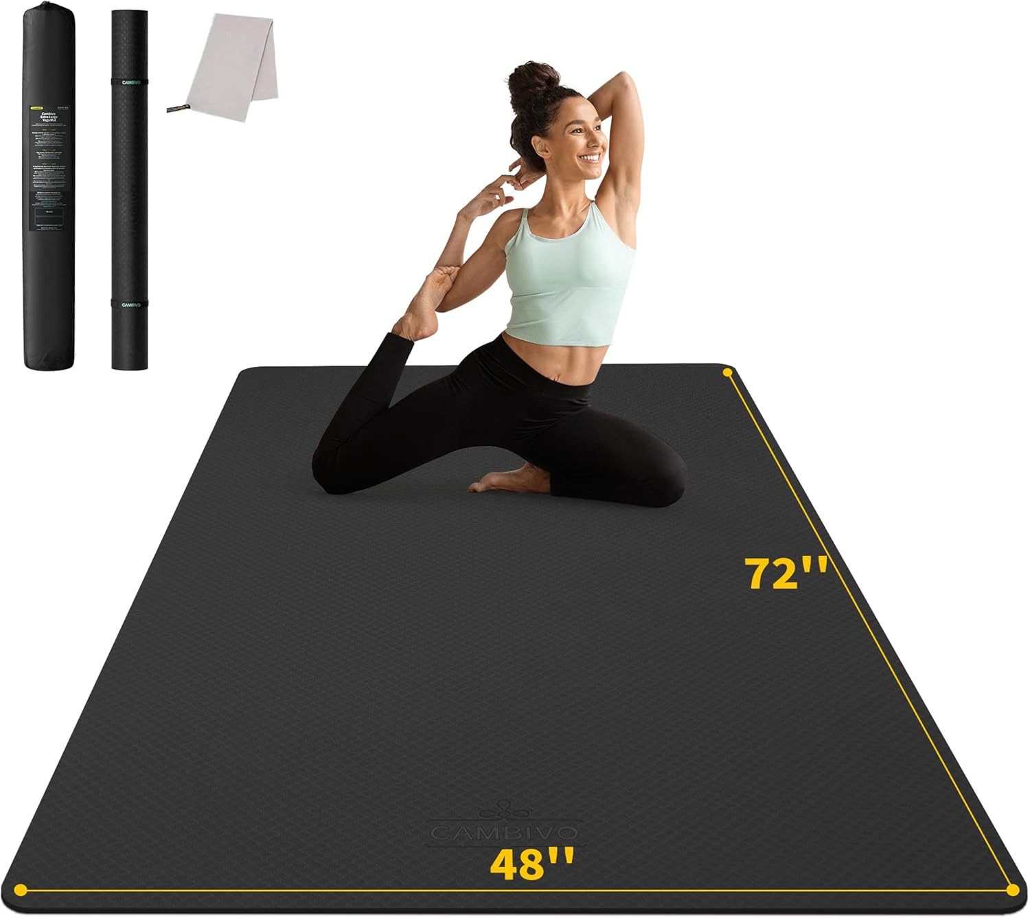 Yoga Mat 72″ X 48″ Large Workout Mat for Home Gym Flooring | 6Mm-12Mm (0.24″-0.4