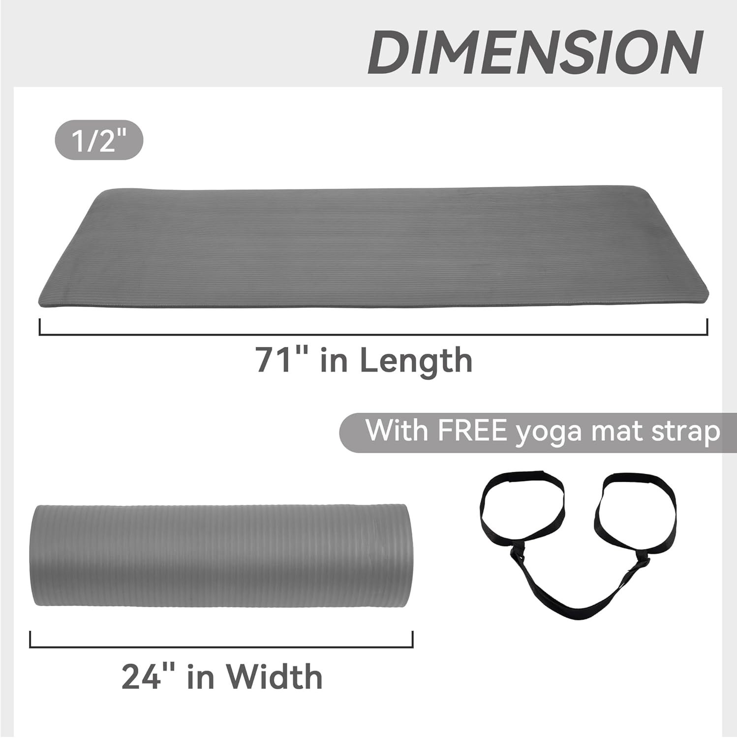 Anti-Tear, Non-Slip Yoga Mat: 1/2-Inch Thick for Ultimate Comfort & Safety