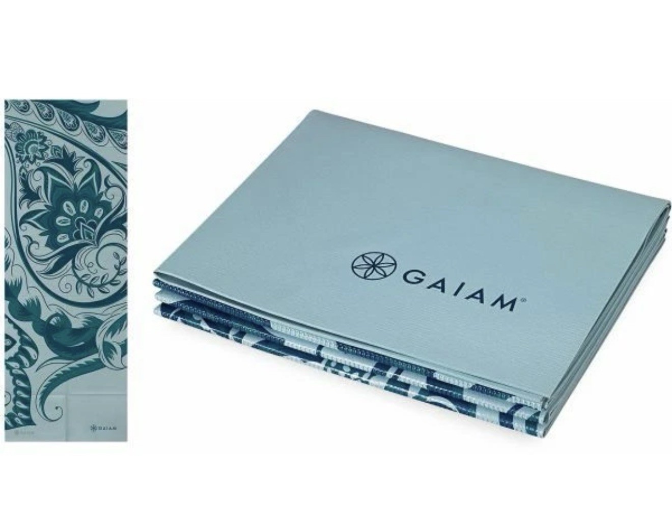 Gaiam Foldable Yoga Mat Super Compact Ultra Lightweight Icy Paisley Never Used