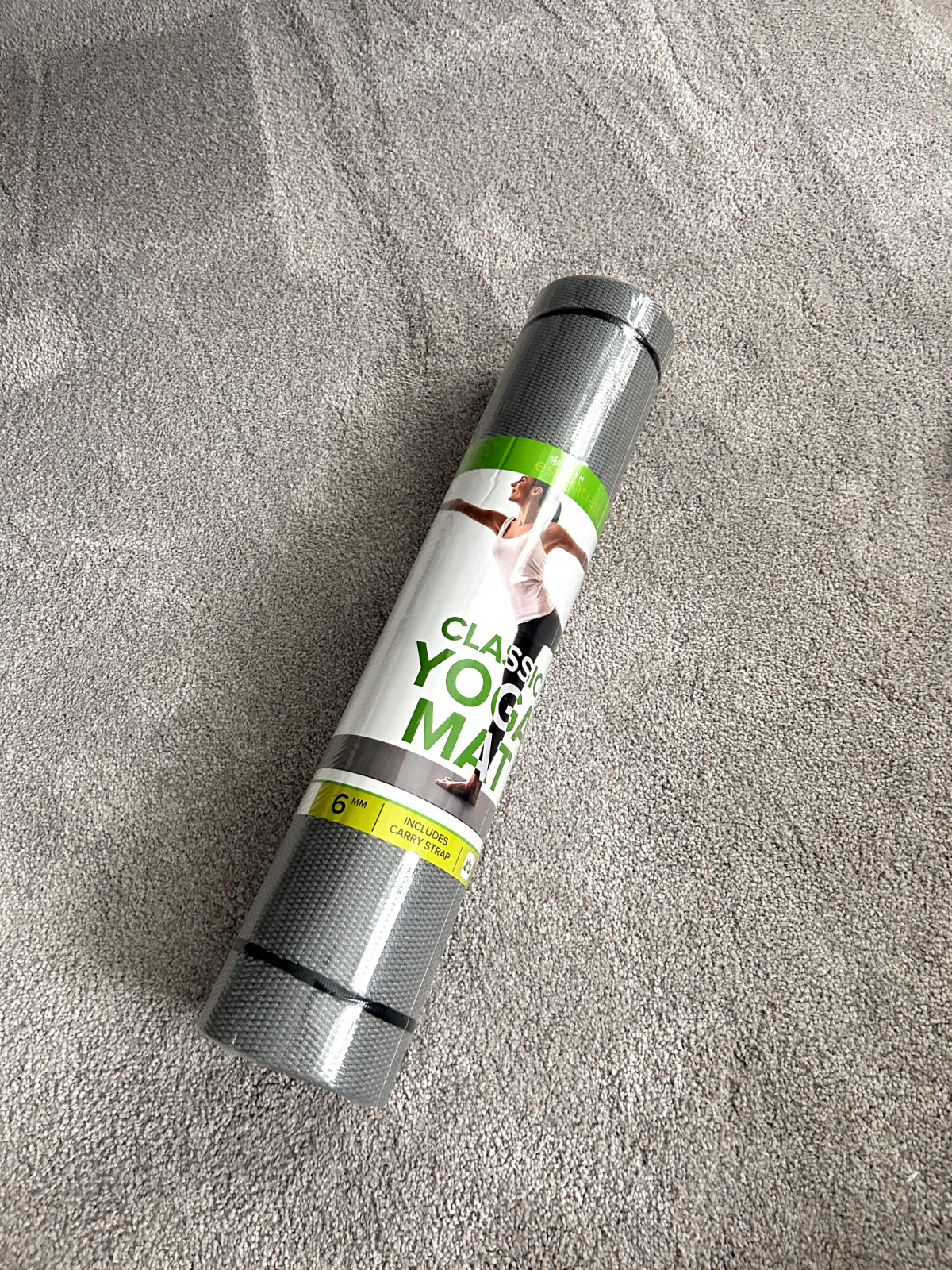 Gaiam Essentials Premium Yoga Mat With Yoga Mat Carrier Sling, 72 L X 24 W X 1/4