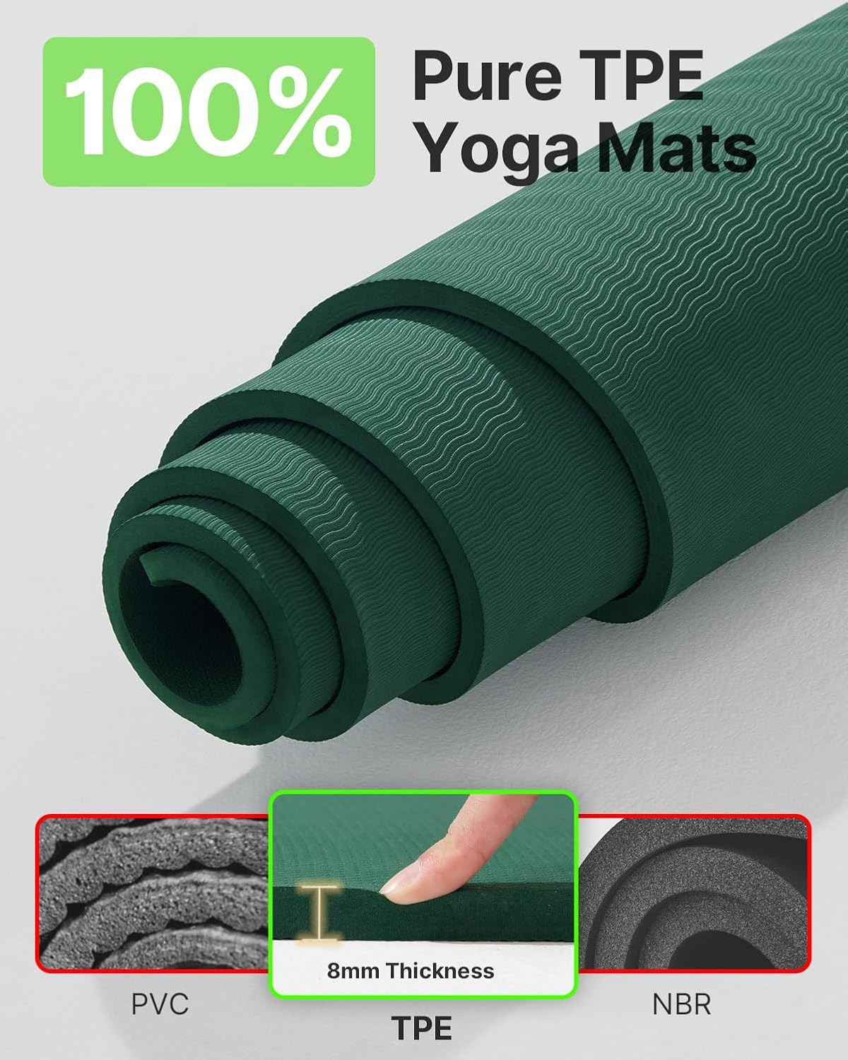 Large Yoga Mat (75 * 52 * 1/2Inch),Extra Wide TPE Exercise Mat,Non-Slip Workout