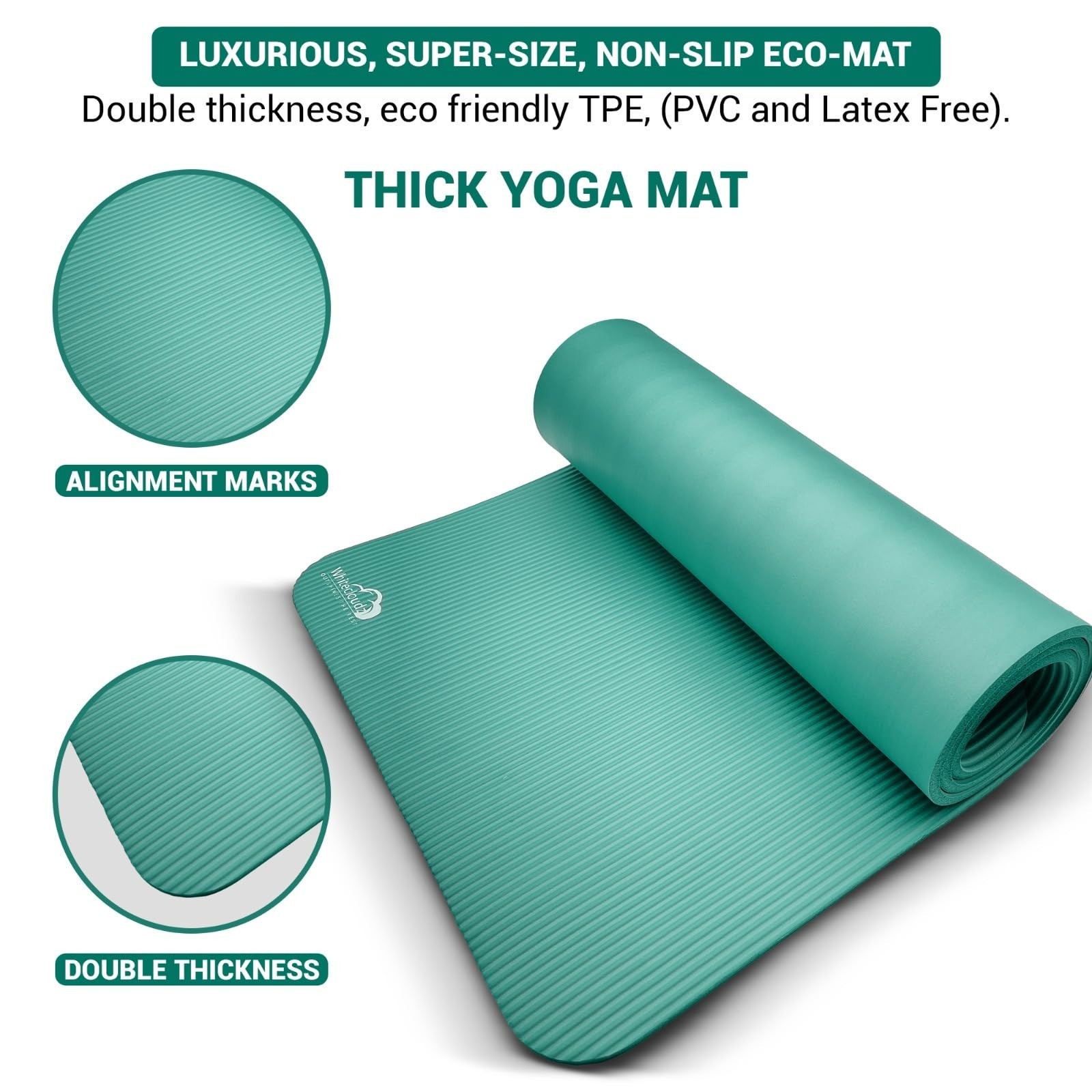 WHITECLOUDZ Yoga kit, 7-Piece Yoga Mat Set for Home Workouts, Thick Yoga Mat,…