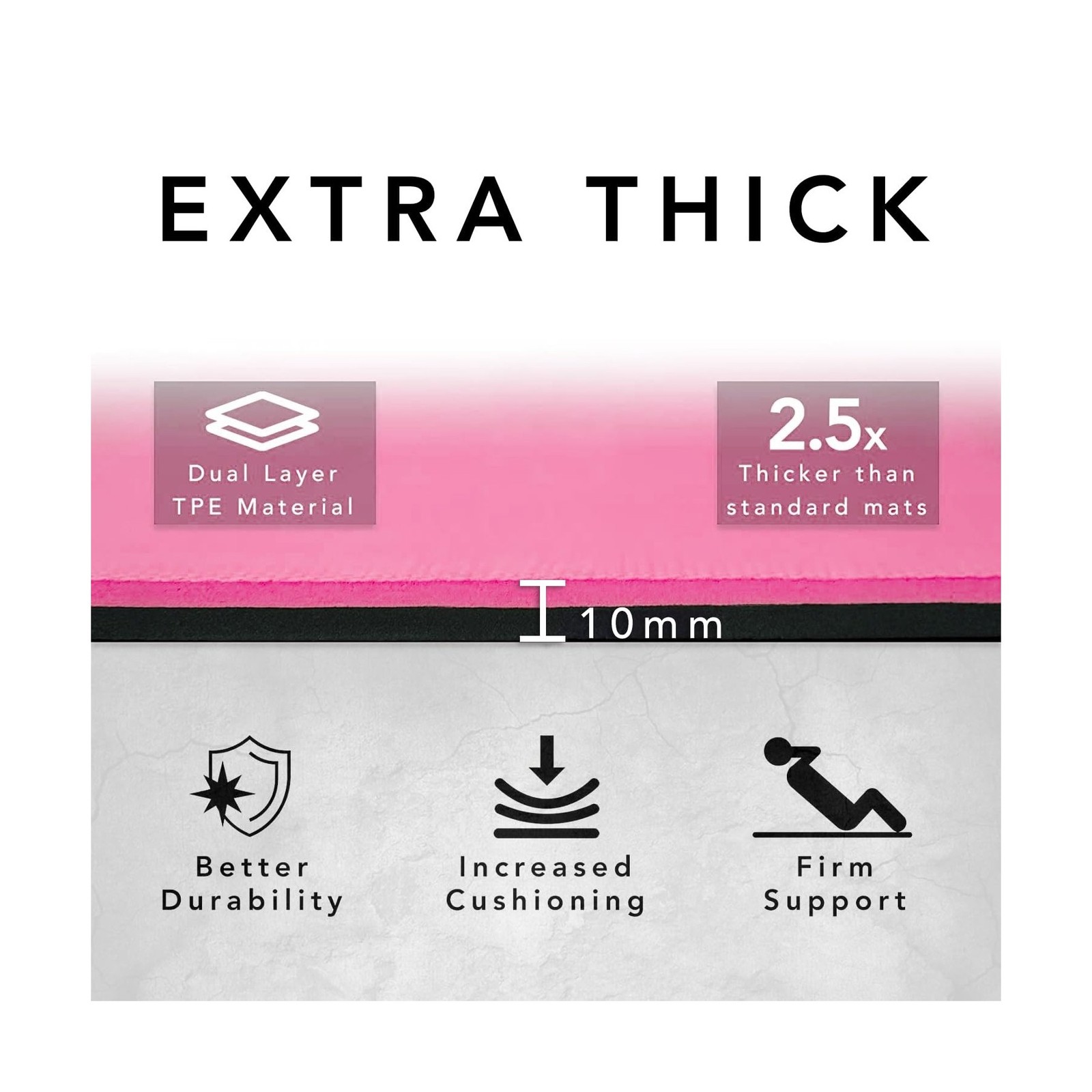 Large Exercise Mat – Extra Thick 10mm Workout Mat (72″x32″) – Non-S.