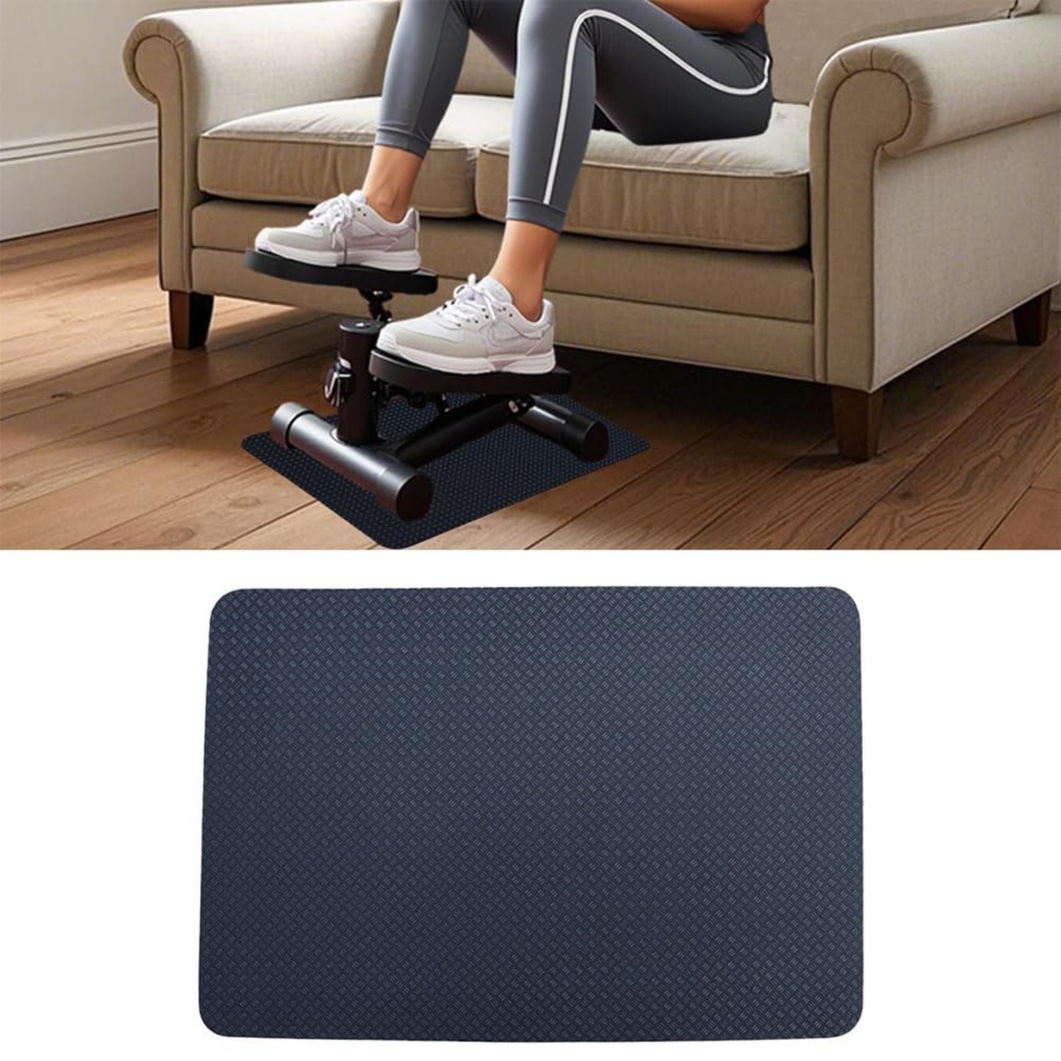 Double-Sided Non Slip Mat for Stepper Exercise Machine & Under Desk Mini Elli…