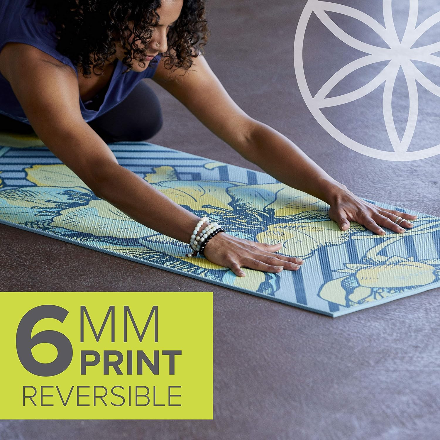 Yoga Mat – Premium 6Mm Print Reversible Extra Thick Non Slip Exercise & Fitness