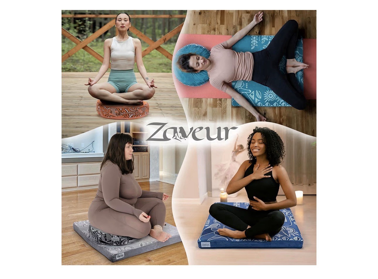 Royal Court Meditation Mat – Velvet Cover – 24″x24″ Square Zanuton Yoga Mat!!