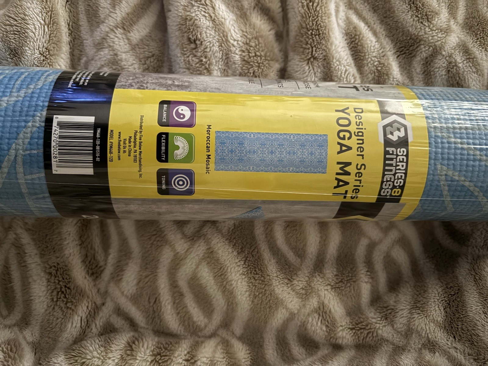 “Brand New” Designer Series Yoga Mat (Series 8 Fitness) 24×68 Light Blue