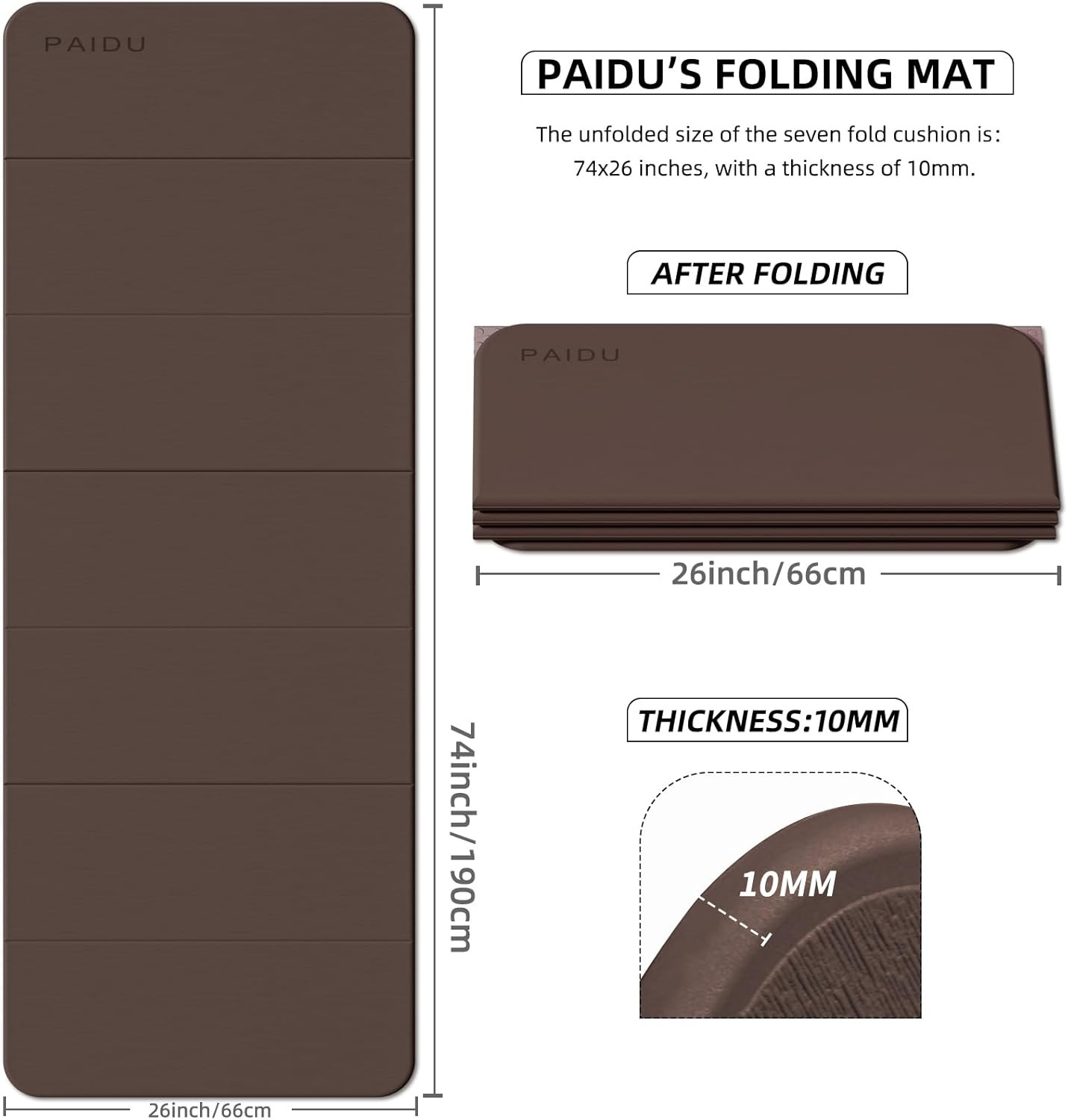 Extra Thick Foldable Yoga Mat – Non-Slip TPE, Portable & Easy Storage