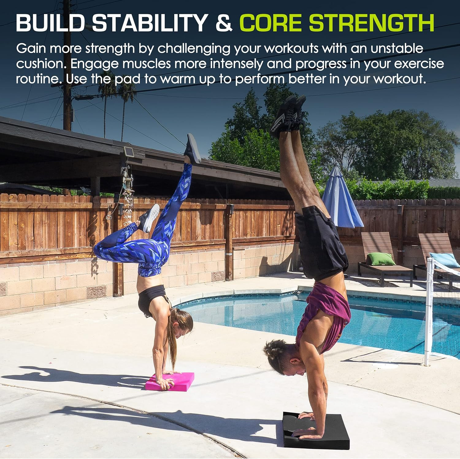 Exercise Balance Pad, Non-Slip Cushioned Foam Mat & Knee Pad for Fitness and Sta
