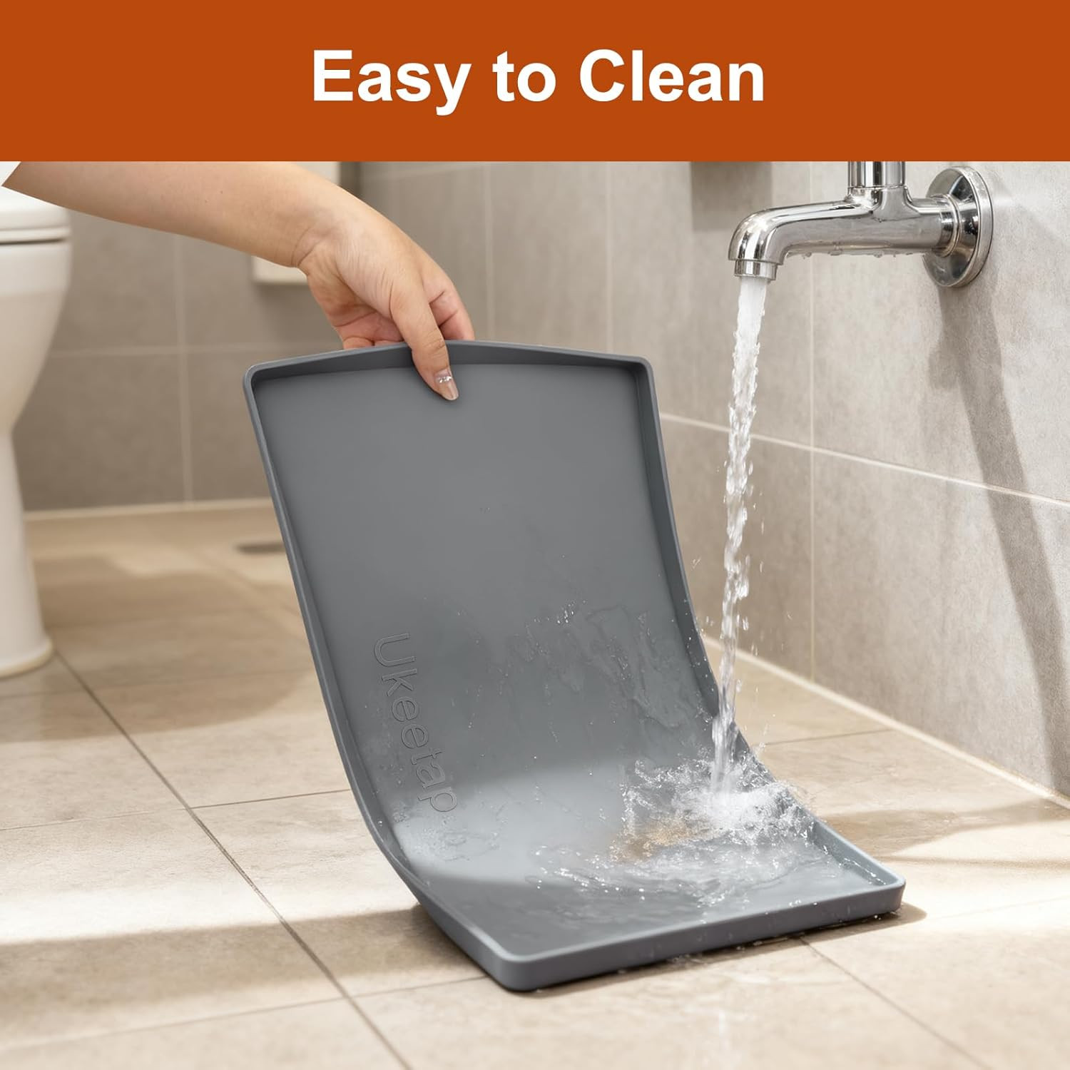 Extra Thick Silicone Mat Waterproof with Raised Edge 19” x 12”, BPA Free Non-Sli