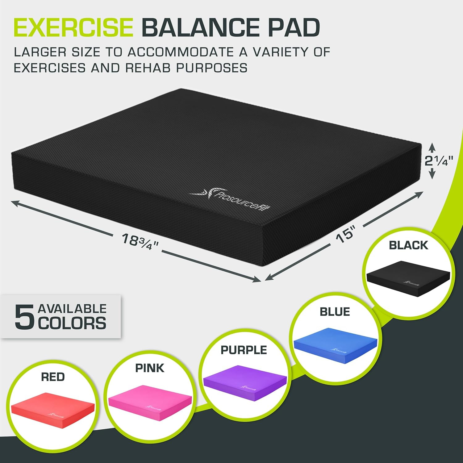 Exercise Balance Pad, Non-Slip Cushioned Foam Mat & Knee Pad for Fitness and Sta