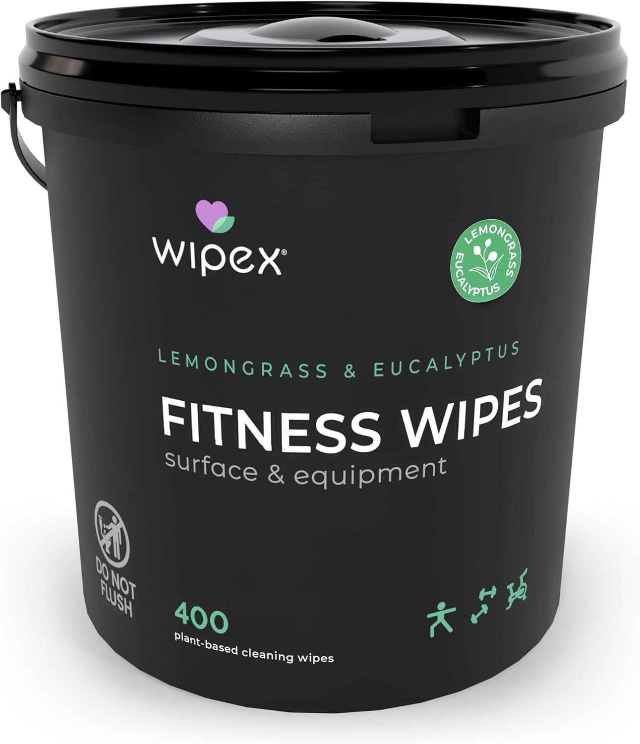 400 Ct Plant-Based Lemongrass Yoga Mat Cleaner Wipes Vinegar Wipes for Fitness