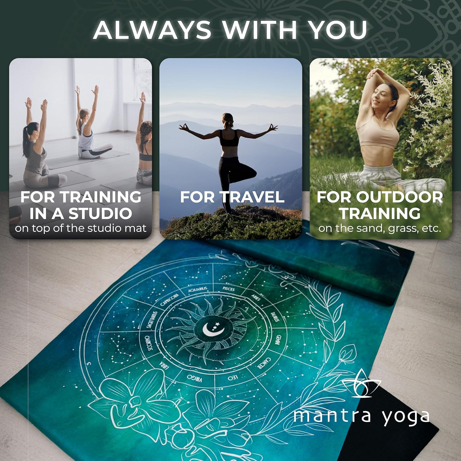 Eco-Friendly Foldable Yoga Mat with Knee Pad – Lightweight & Portable 72″x24