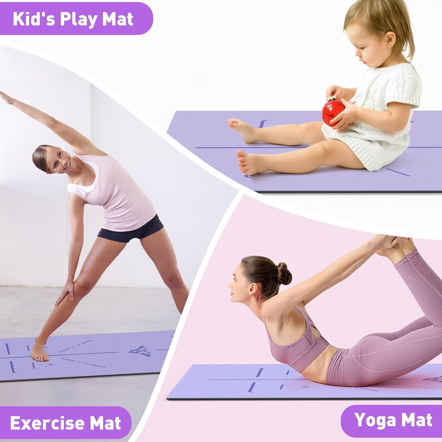 Yoga Mat 8Mm Thick – Non Slip Workout Mat, 72″X 26″X 0.31″ Large Exercise Mat wi