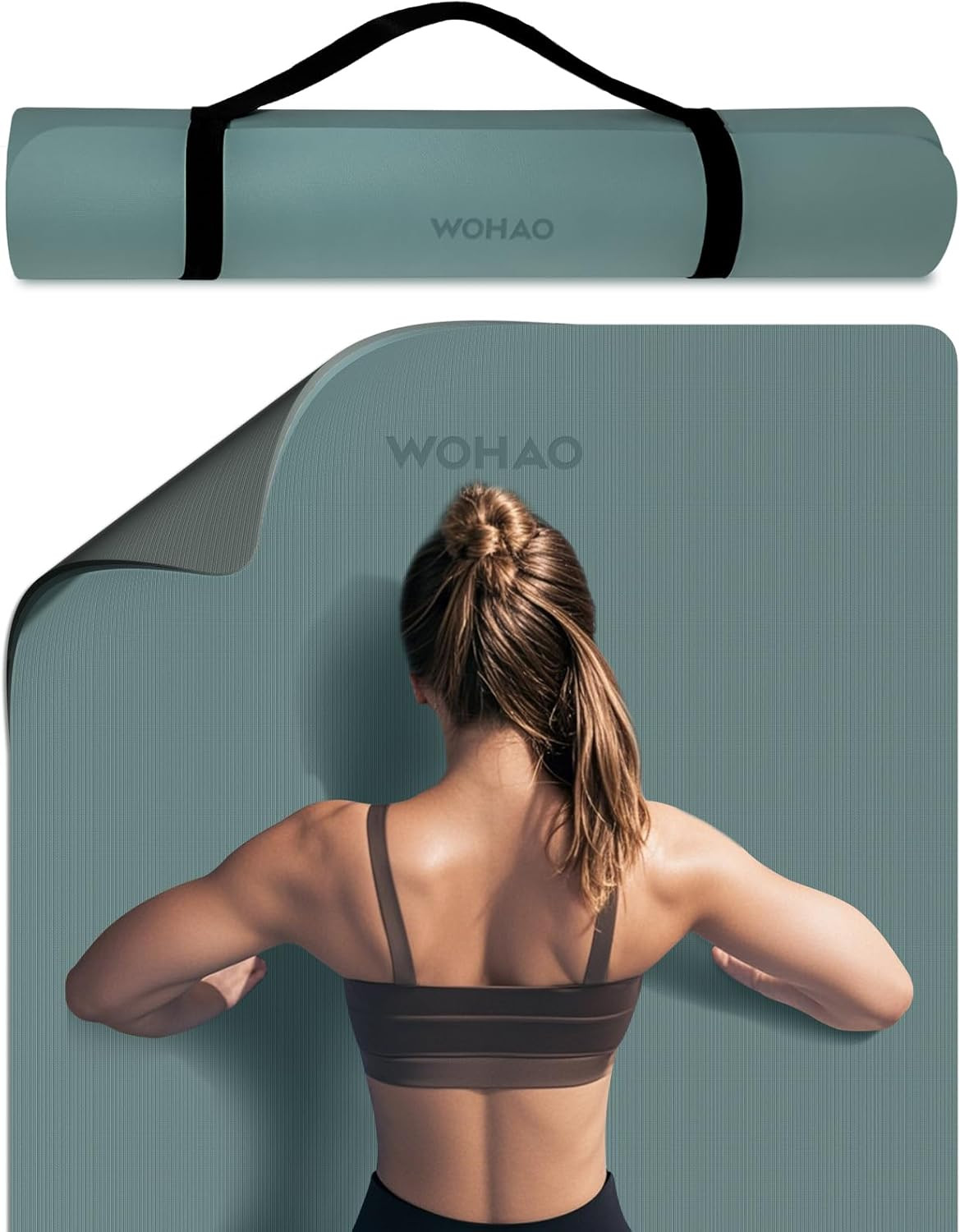 Extra Thick 8Mm Yoga Mat, 72″X28″ Non Slip Exercise Mat, Reversible 2-Sided Dual