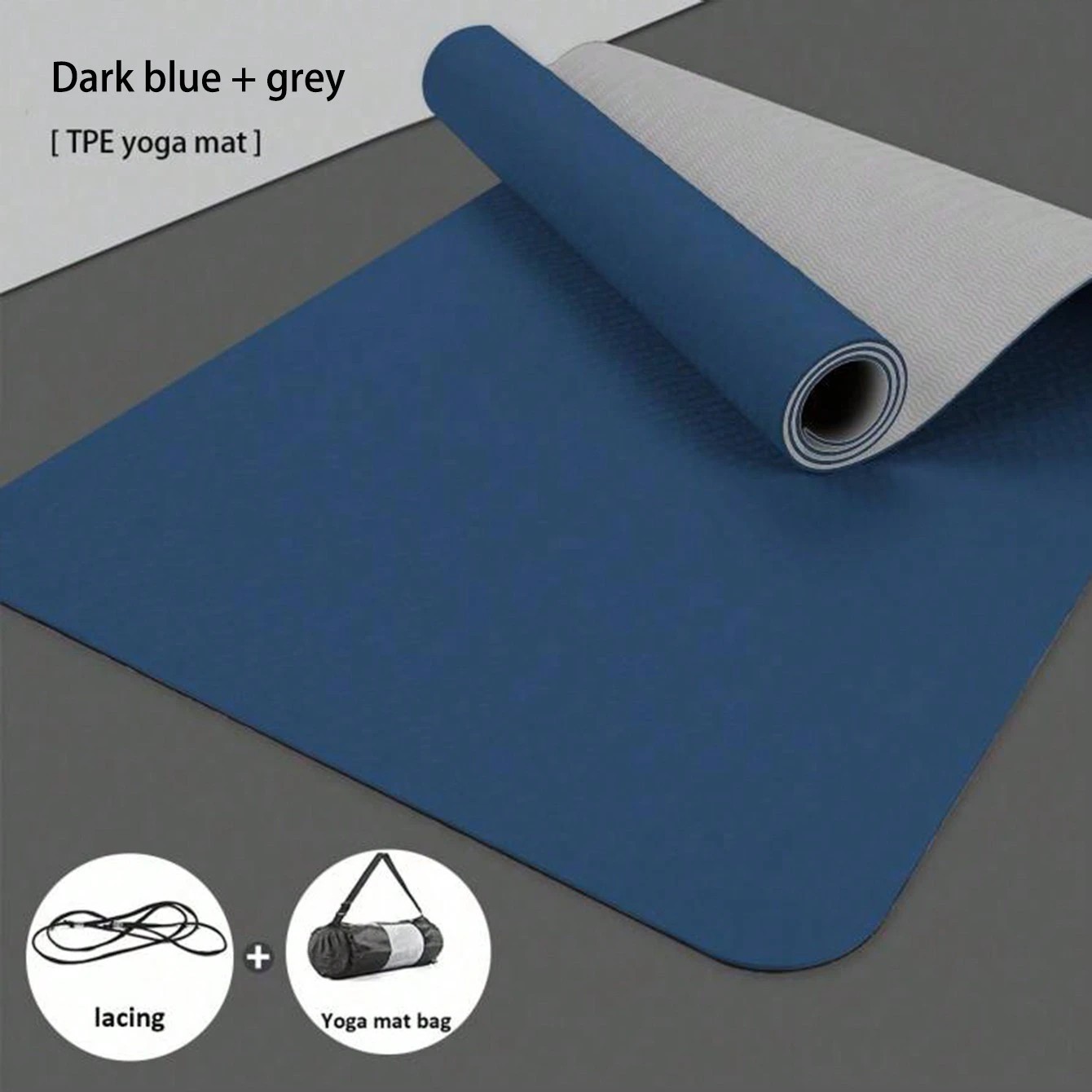 Gentle TPE Yoga Mat Non Slip Comfort Fitness Mat With Strap Home Pilates Workout