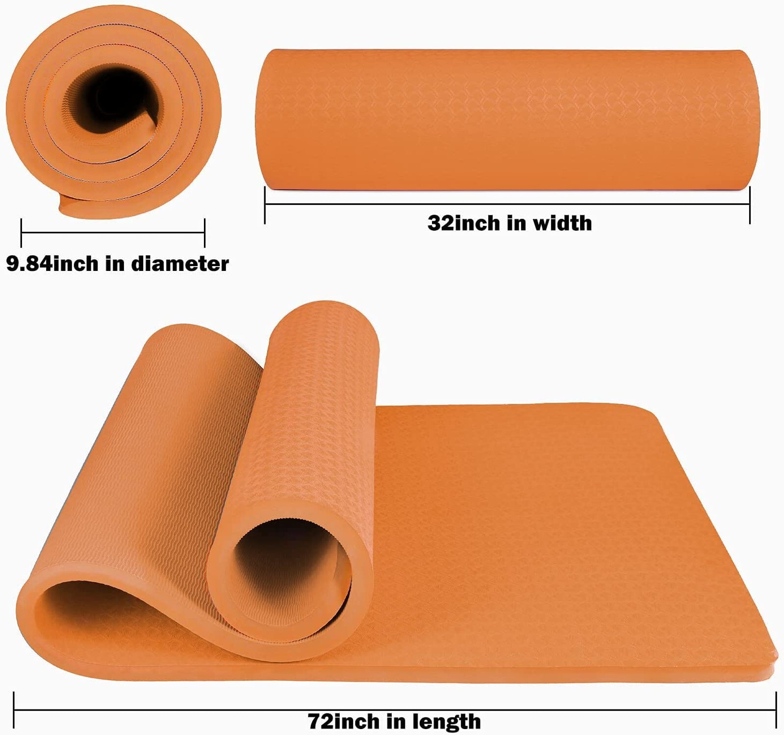 Hatha Yoga 4/5 inch TPE Yoga Mat Fitness & Exercise Mats Large Size 72″L x 32…
